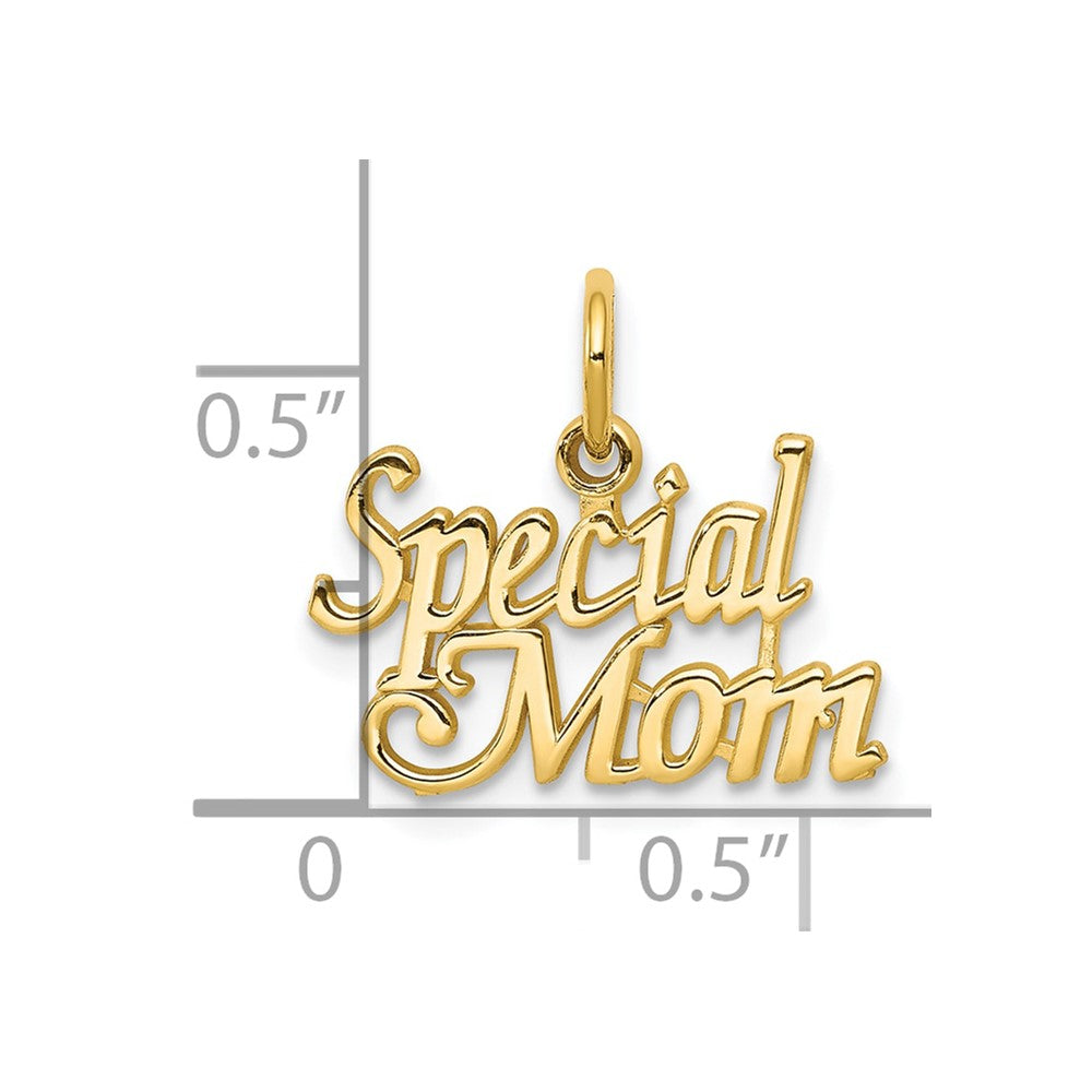 10k Yellow Gold 21 mm SPECIAL MOM Charm (0.54 grams)