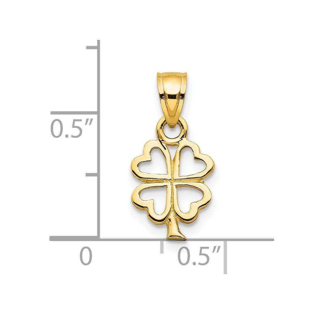 10k Yellow Gold 16 mm Four Leaf Clover Charm (0.42 grams)