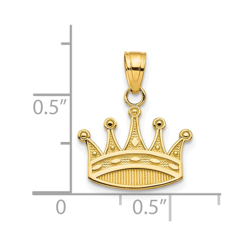 10k Yellow Gold 18 mm Crown Charm (0.71 grams)