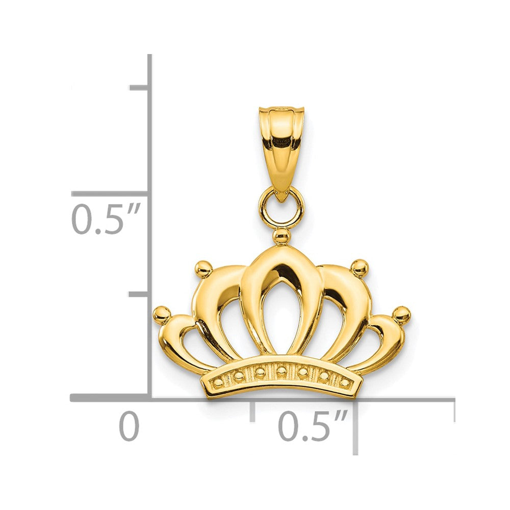 10k Yellow Gold 19 mm Crown Charm (0.61 grams)