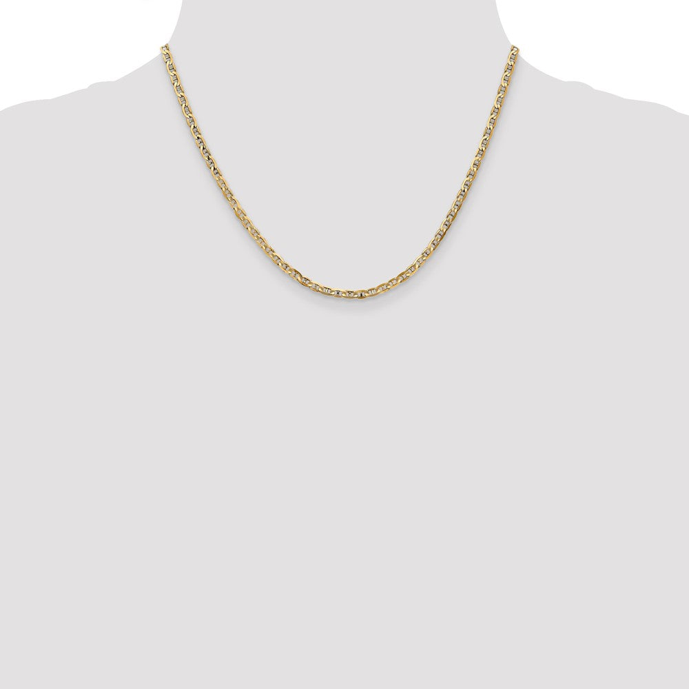 10k Yellow Gold 3 mm Concave Anchor Chain