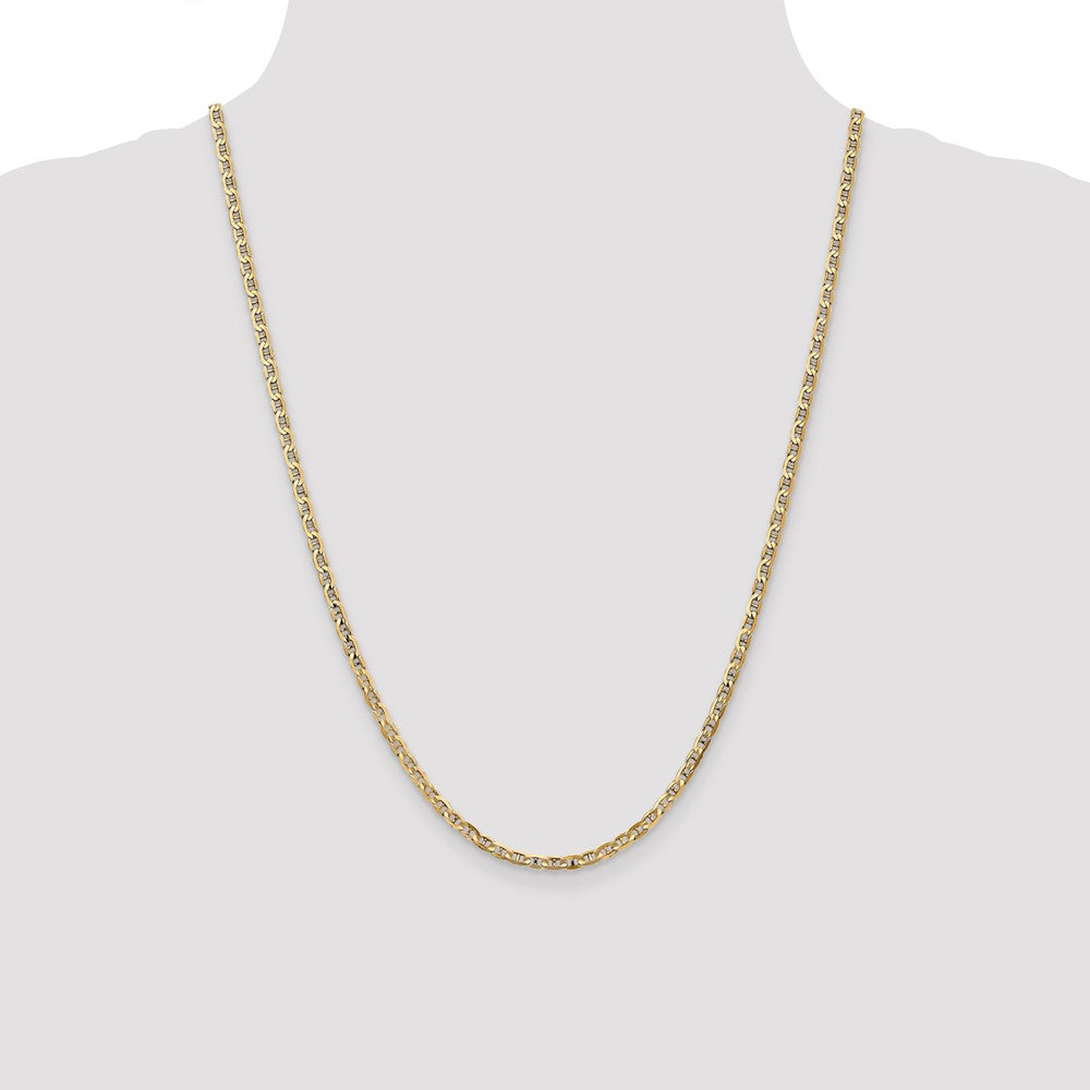 10k Yellow Gold 3 mm Concave Anchor Chain