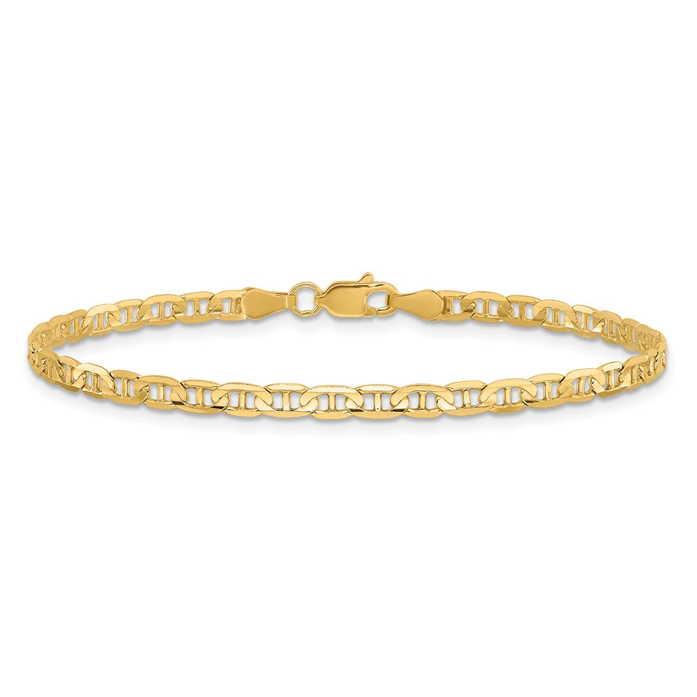 10k Yellow Gold 3 mm Concave Anchor Bracelet (2.57 grams)