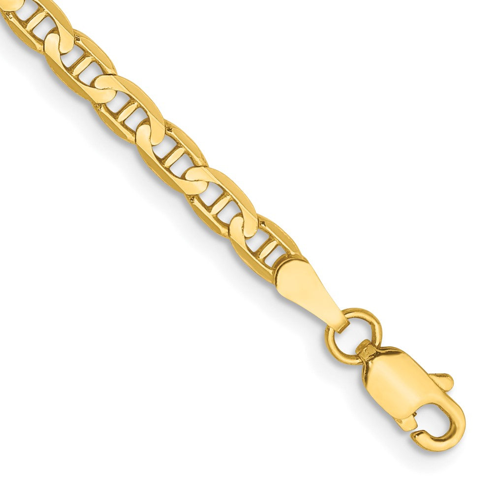 10k Yellow Gold 3 mm Concave Anchor Bracelet (2.57 grams)