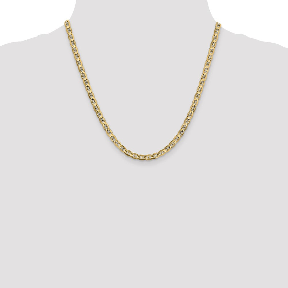 10k Yellow Gold 4.5 mm Concave Anchor Chain