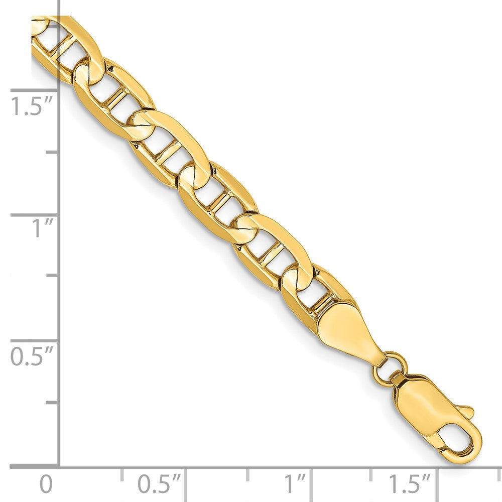 10k Yellow Gold 5.25 mm Concave Anchor Bracelet (6.5 grams)