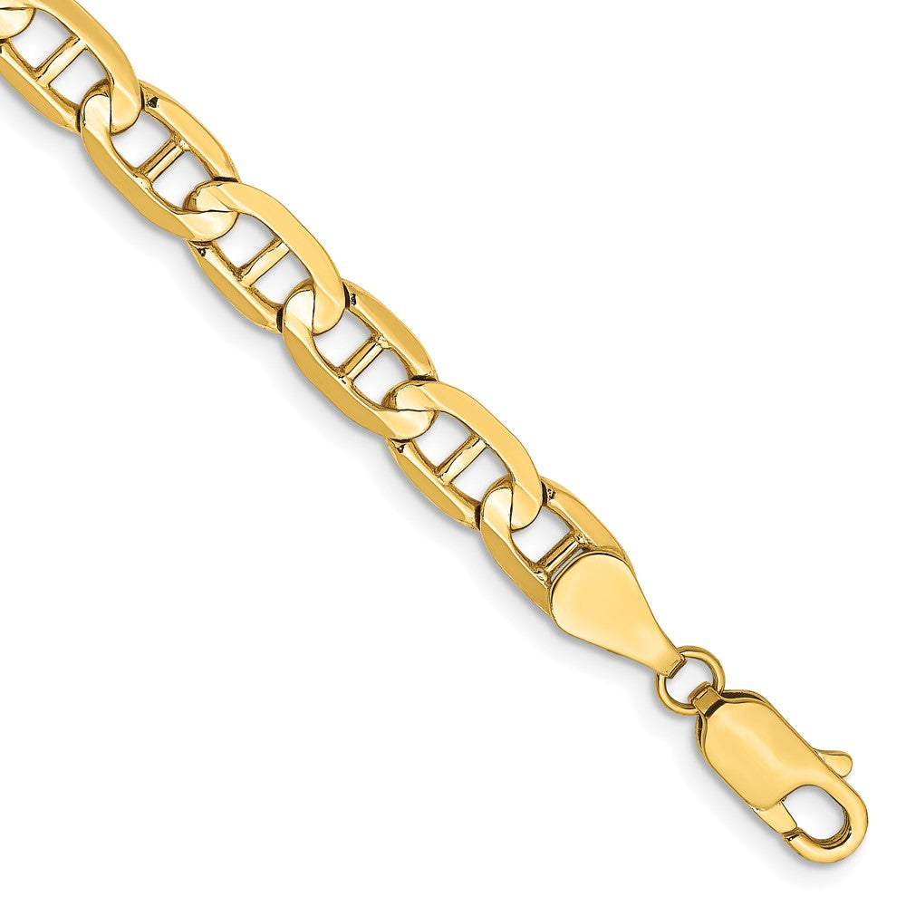 10k Yellow Gold 5.25 mm Concave Anchor Bracelet (6.5 grams)