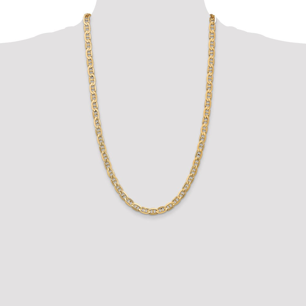 10k Yellow Gold 6.25 mm Concave Anchor Chain