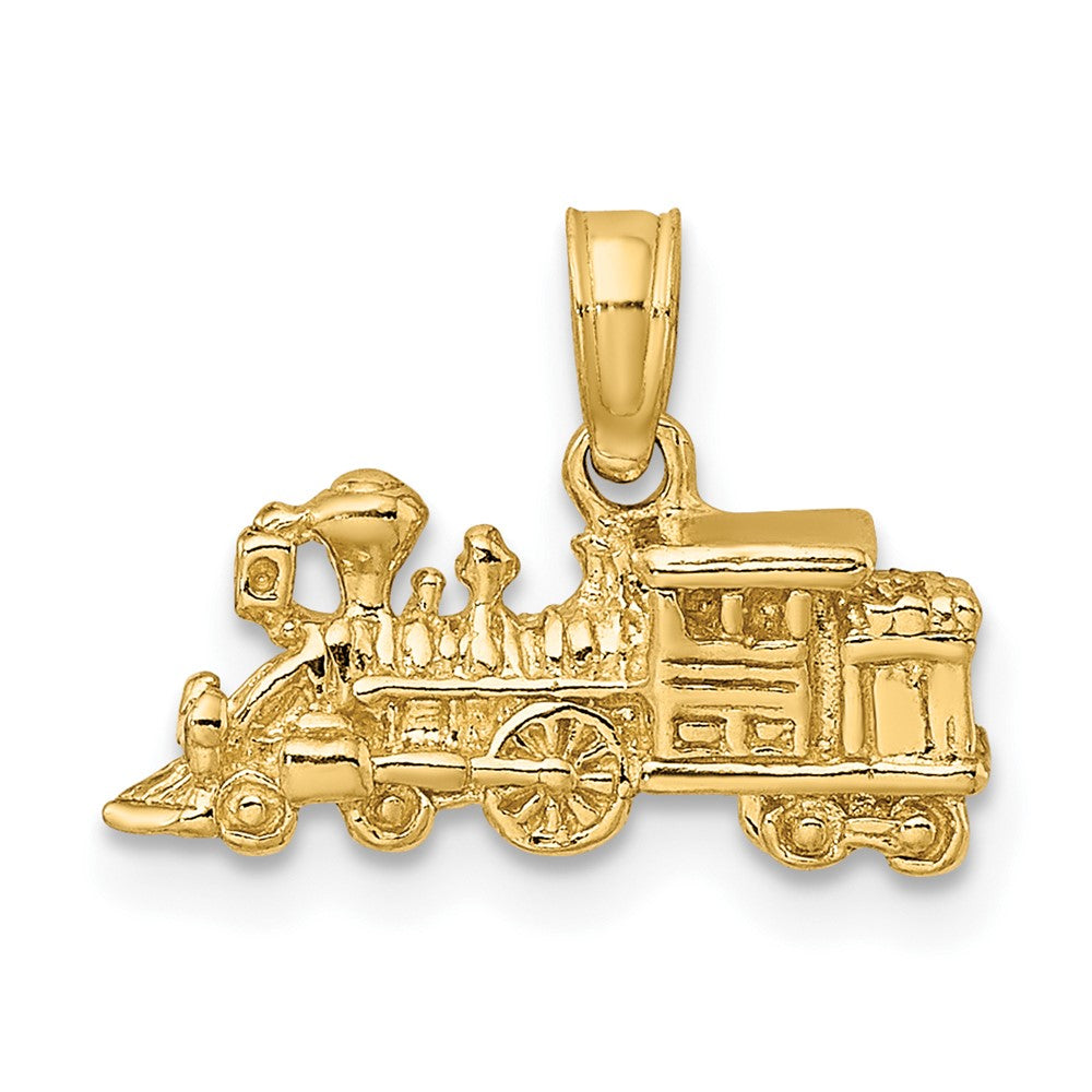 10k Yellow Gold 16.3 mm 3-D Locomotive Pendant (2.05 grams)