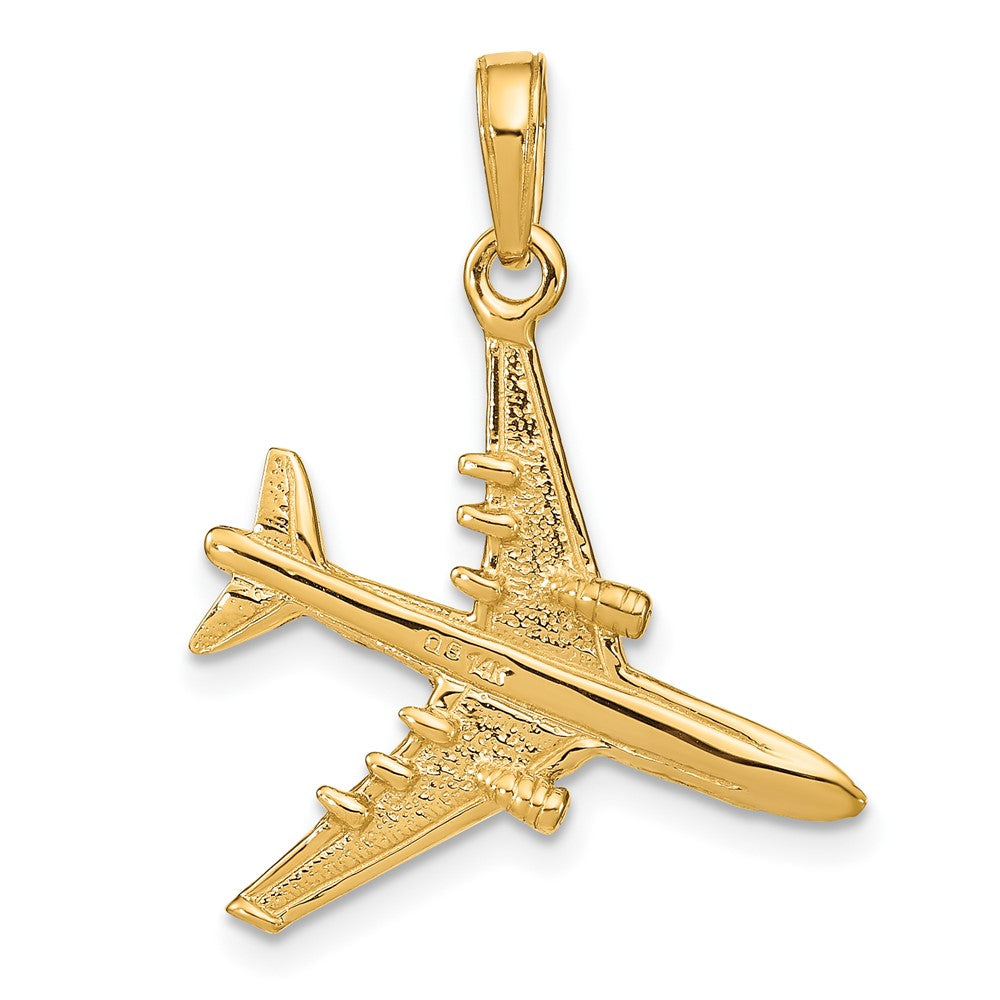 10k Yellow Gold 23 mm 3-D Jet Pendant (2.07 grams)