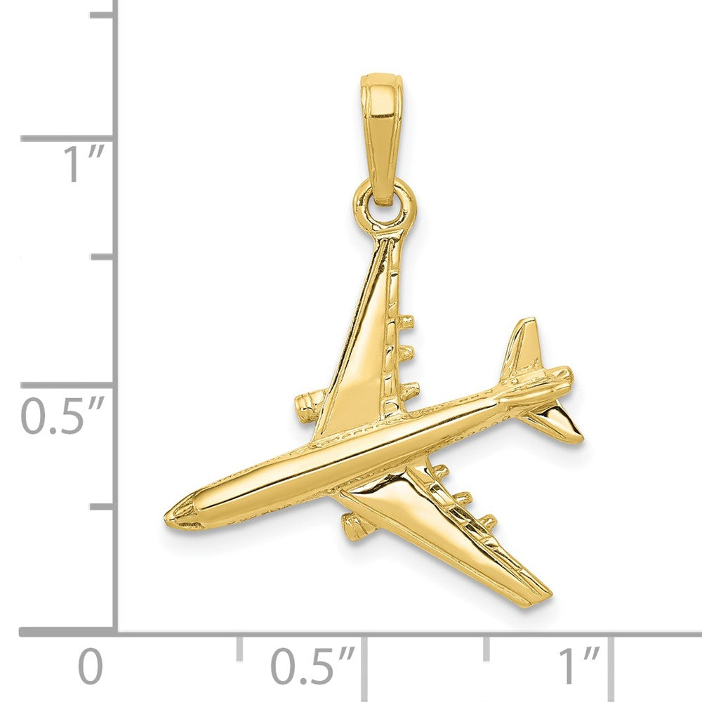 10k Yellow Gold 23 mm 3-D Jet Pendant (2.07 grams)