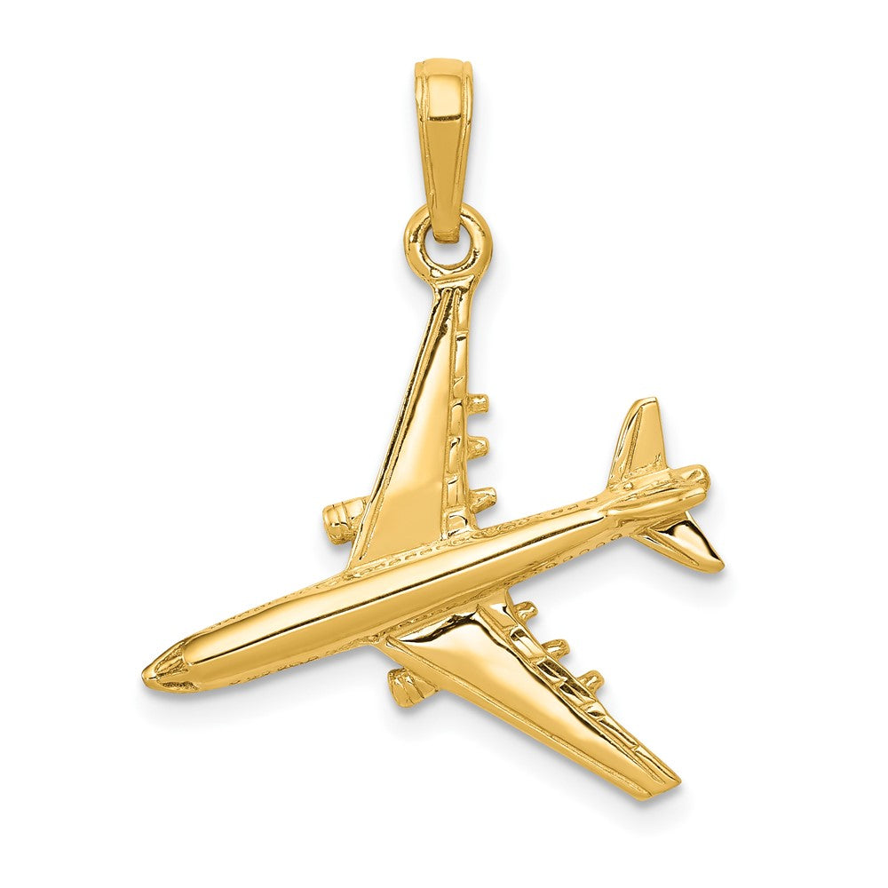 10k Yellow Gold 23 mm 3-D Jet Pendant (2.07 grams)