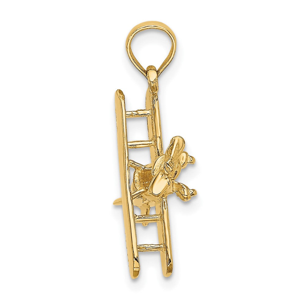 10k Yellow Gold 18.05 mm 3-D Bi-Plane Charm (2.01 grams)