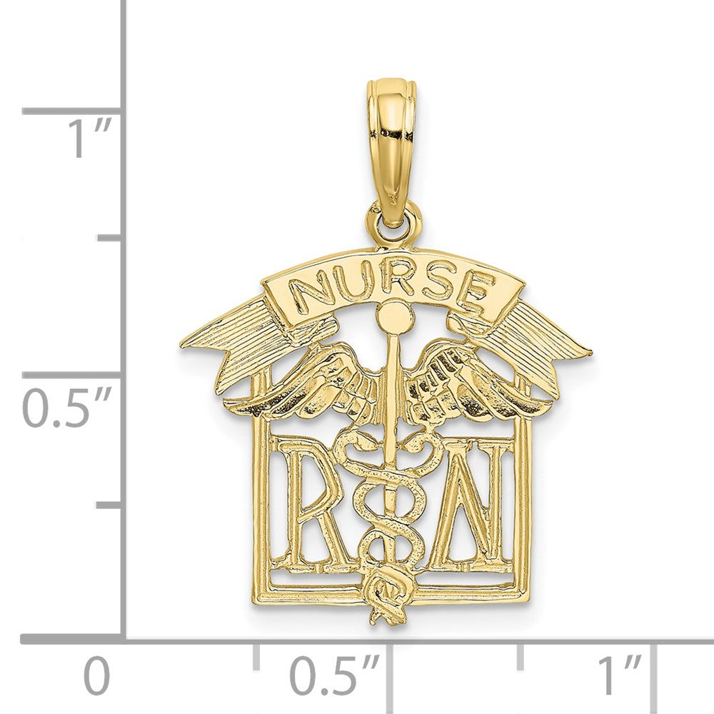 10k Yellow Gold 18.13 mm Registered Nurse Charm (1.12 grams)