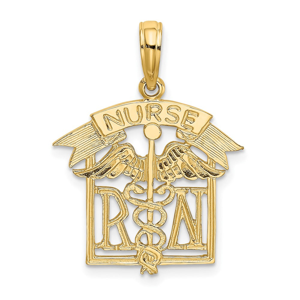 10k Yellow Gold 18.13 mm Registered Nurse Charm (1.12 grams)