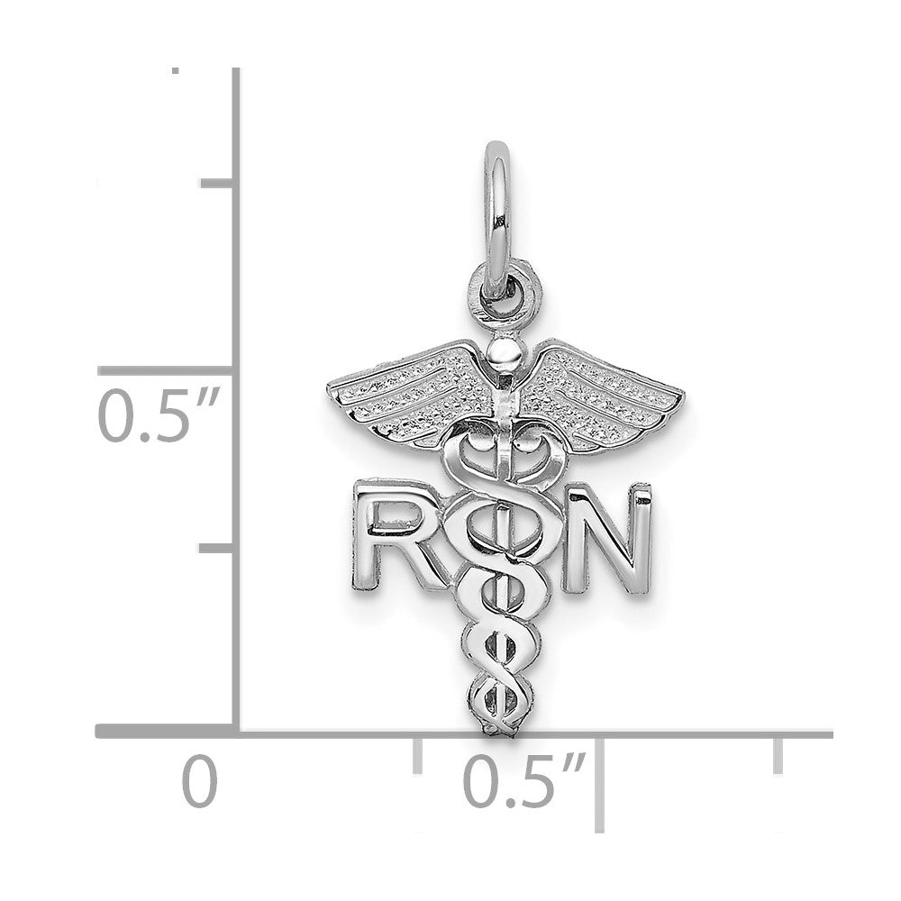 10k White Gold 12 mm RN Charm (0.66 grams)