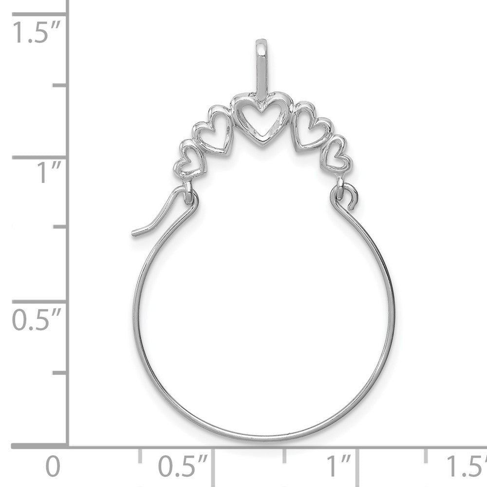 10k White Gold 15.7 mm Polished 5-Heart Charm Holder (0.6 grams)