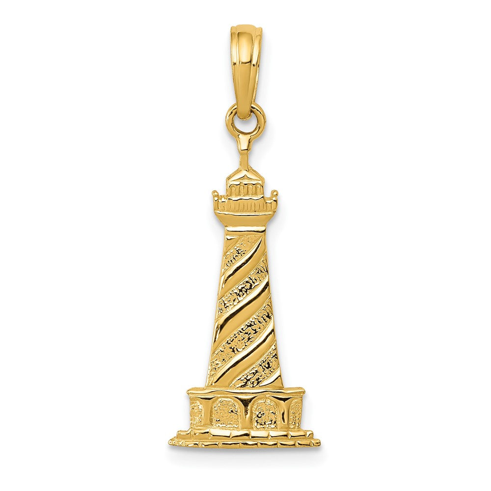 10k Yellow Gold 11 mm Lighthouse Pendant (0.82 grams)