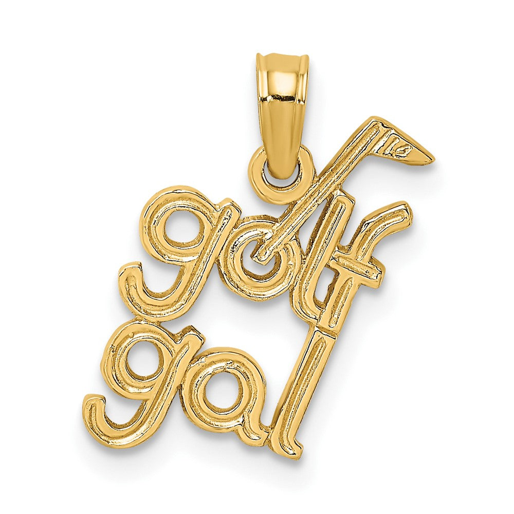 10k Yellow Gold 10.2 mm Solid Polished GOLF GAL Charm (0.55 grams)