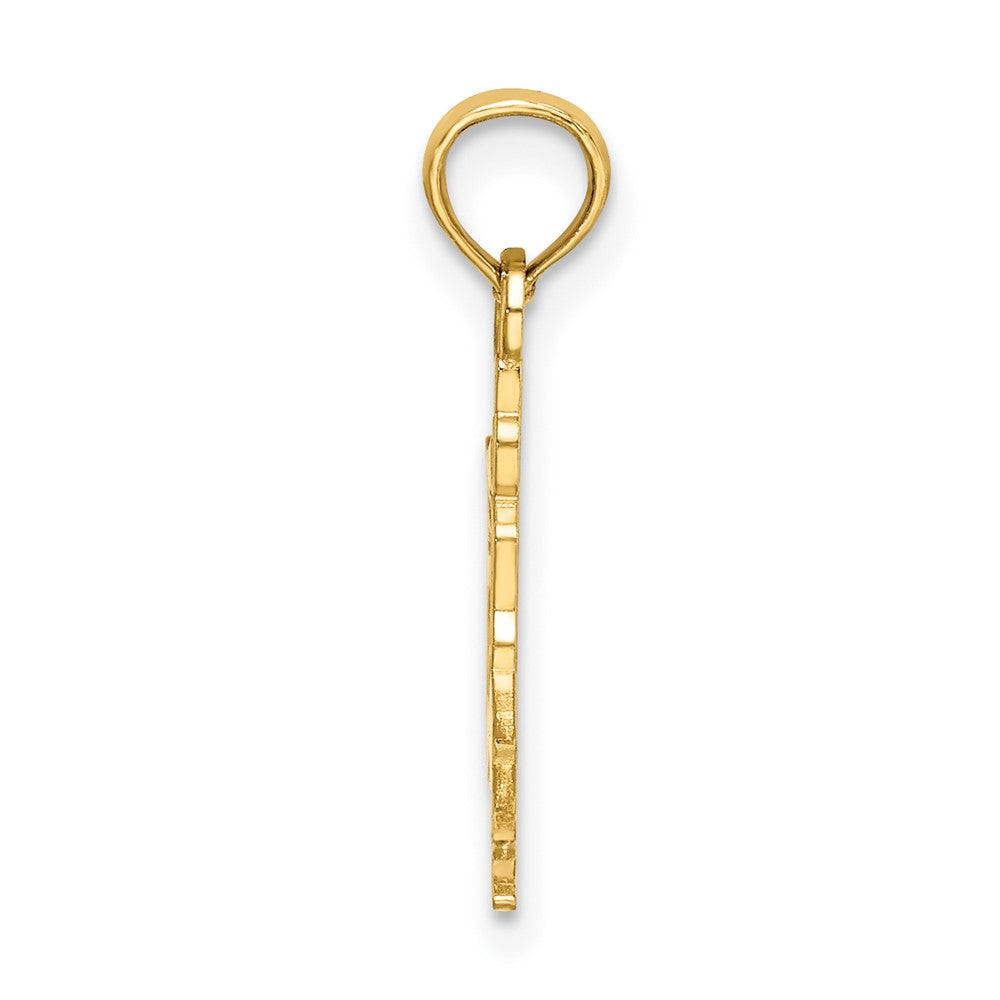 10k Yellow Gold 21.4 mm Solid Polished Gymnast Charm (0.48 grams)