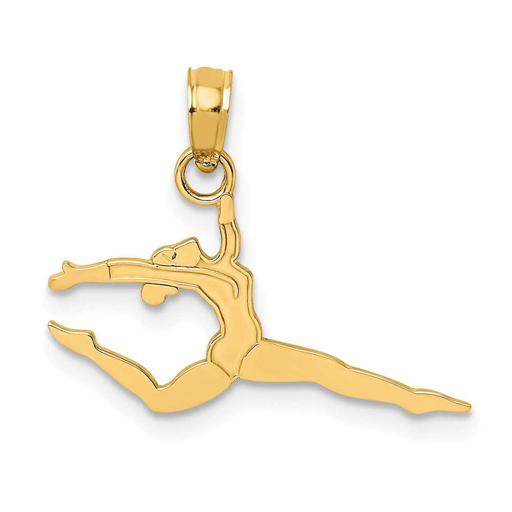 10k Yellow Gold 21.4 mm Solid Polished Gymnast Charm (0.48 grams)