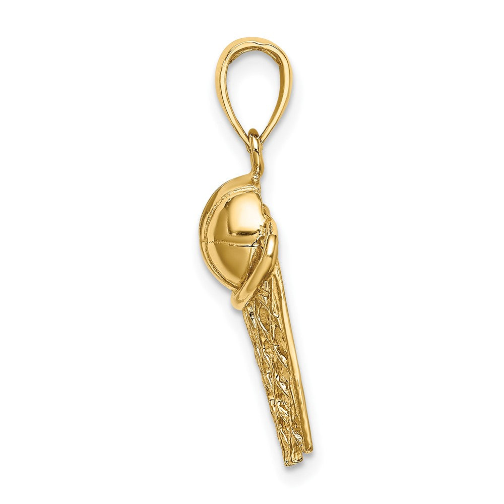 10k Yellow Gold 11.7 mm Polished Basketball and Net Charm (1.39 grams)