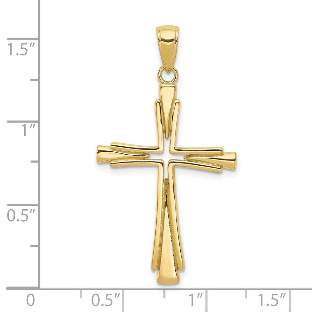 10k Yellow Gold 21 mm Polished Solid Cross Pendant (2.16 grams)