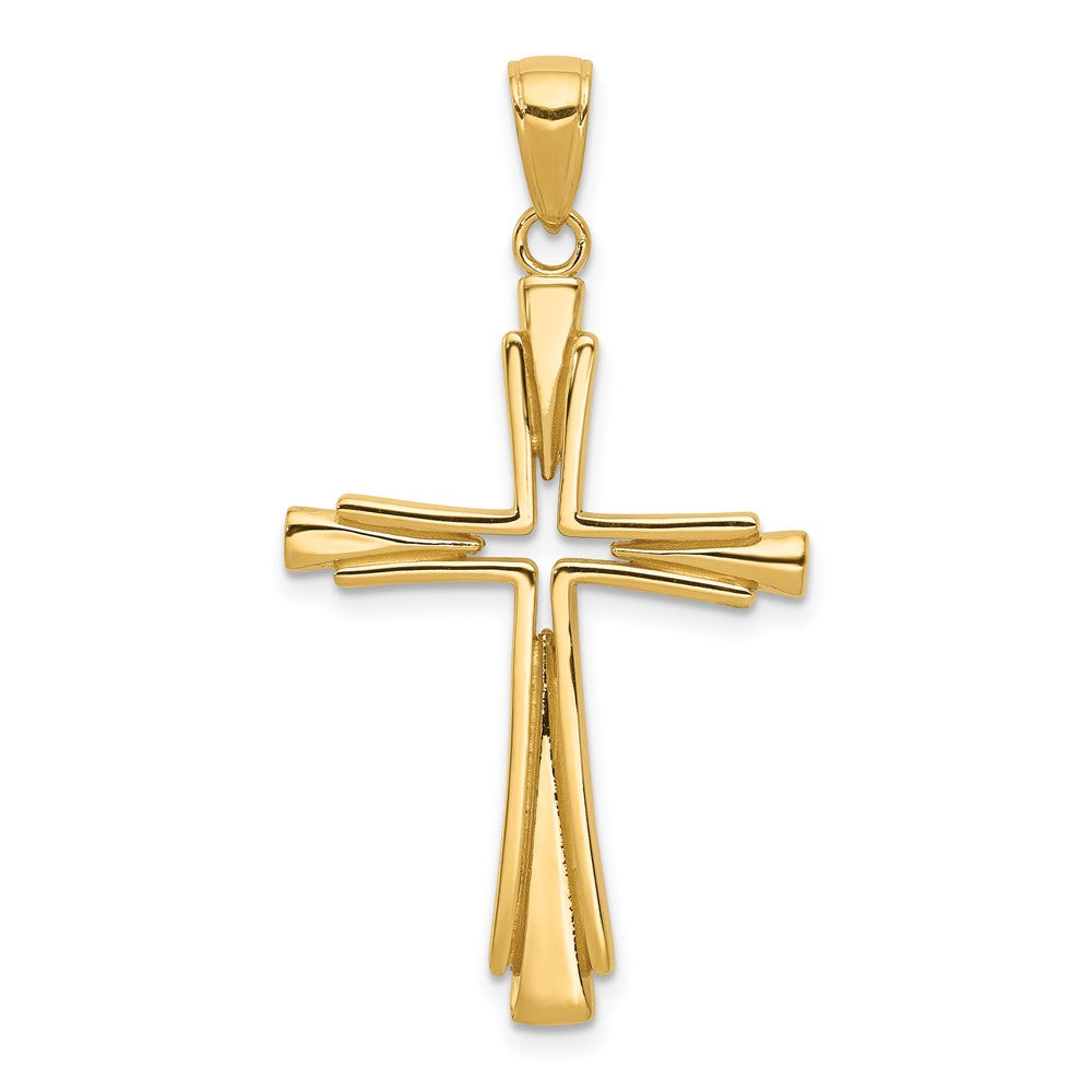 10k Yellow Gold 21 mm Polished Solid Cross Pendant (2.16 grams)