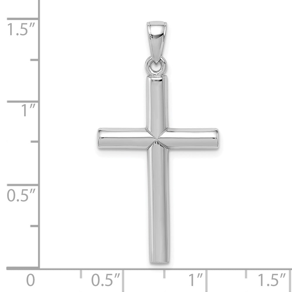 10k White Gold 18 mm Polished Cross Pendant (2.08 grams)