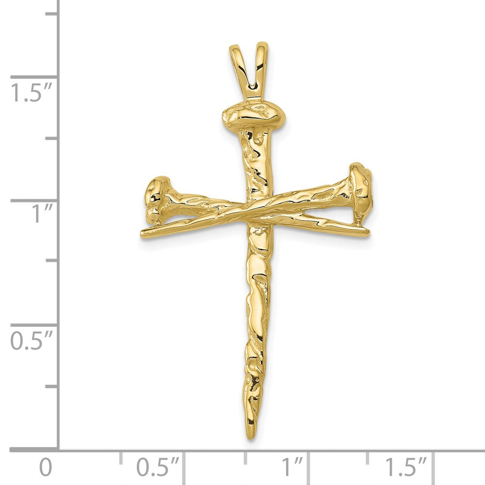 10k Yellow Gold 25 mm Polished Cross Charm (3.3 grams)