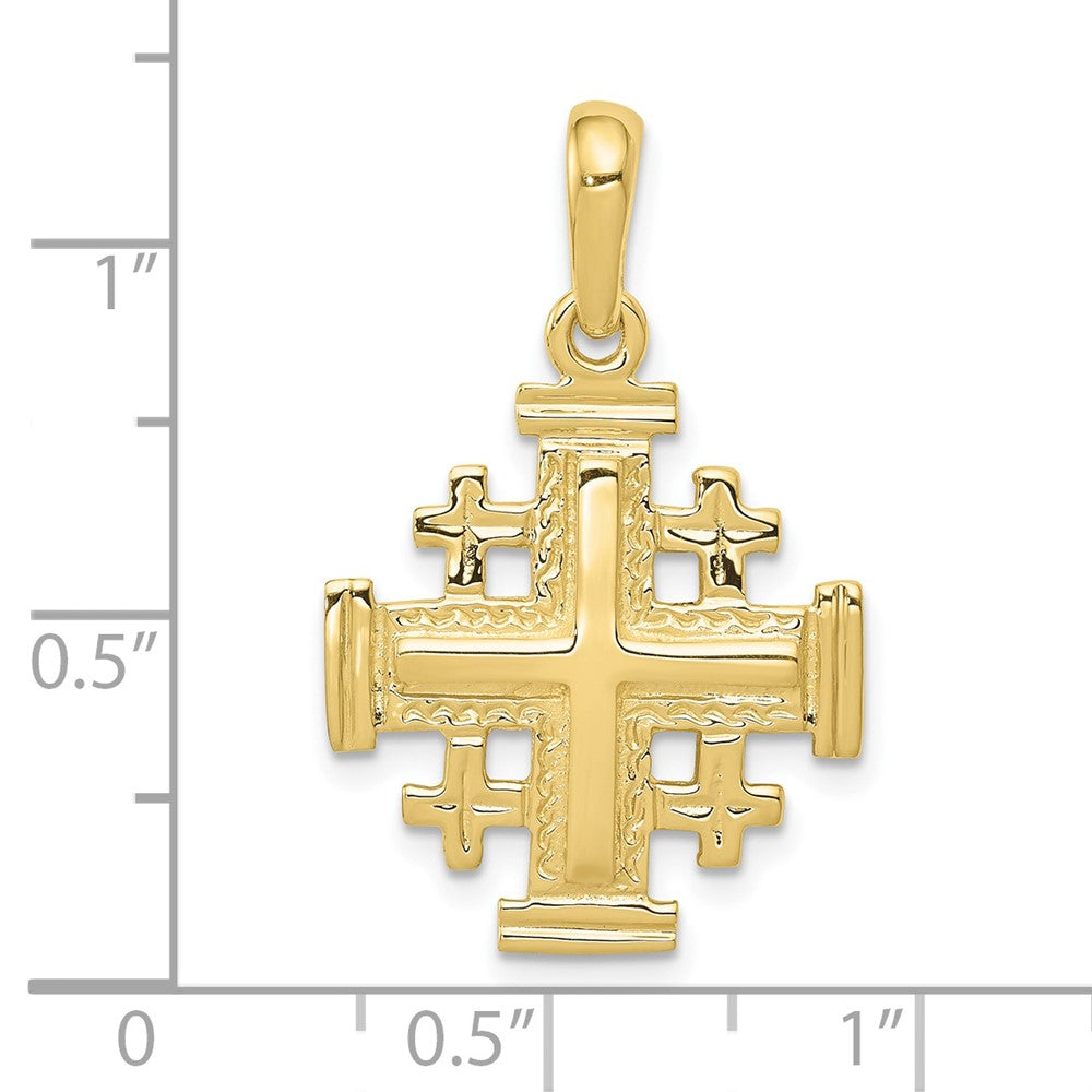 10k Yellow Gold 24 mm Jerusalem Cross Pendant (2.05 grams)