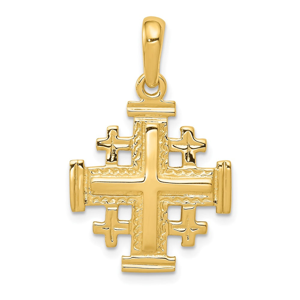 10k Yellow Gold 24 mm Jerusalem Cross Pendant (2.05 grams)