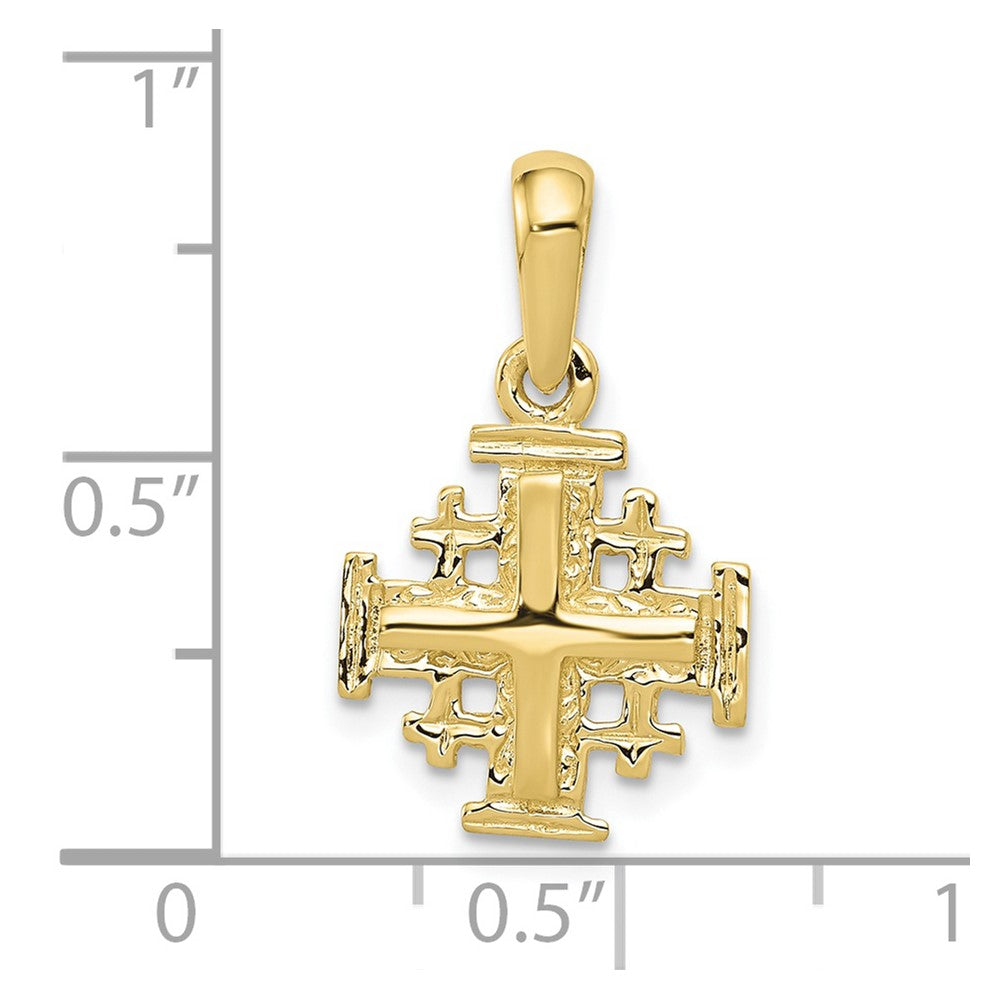 10k Yellow Gold 13 mm Jerusalem Cross Charm (1.29 grams)