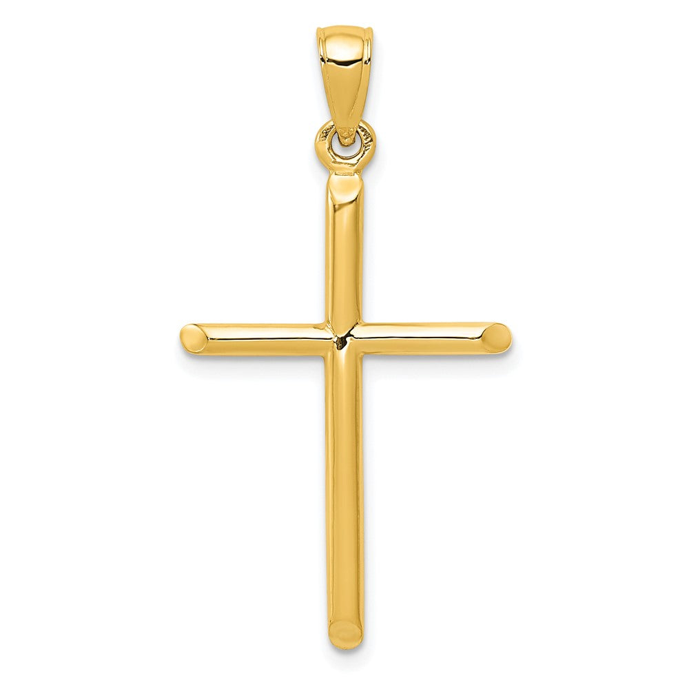 10k Yellow Gold 19 mm Tubular Cross Pendant (1.57 grams)