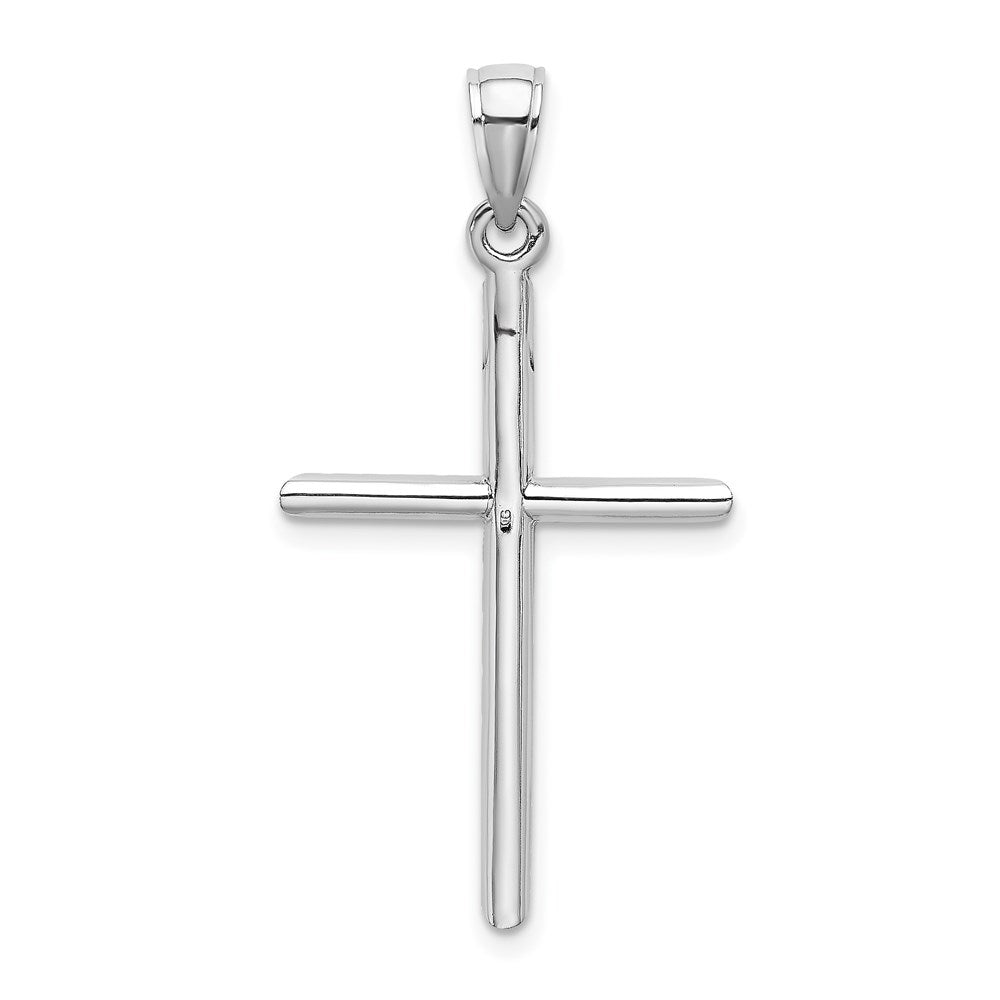 10k White Gold 19 mm Tubular Cross Pendant (1.49 grams)