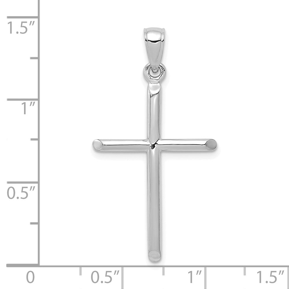 10k White Gold 19 mm Tubular Cross Pendant (1.49 grams)