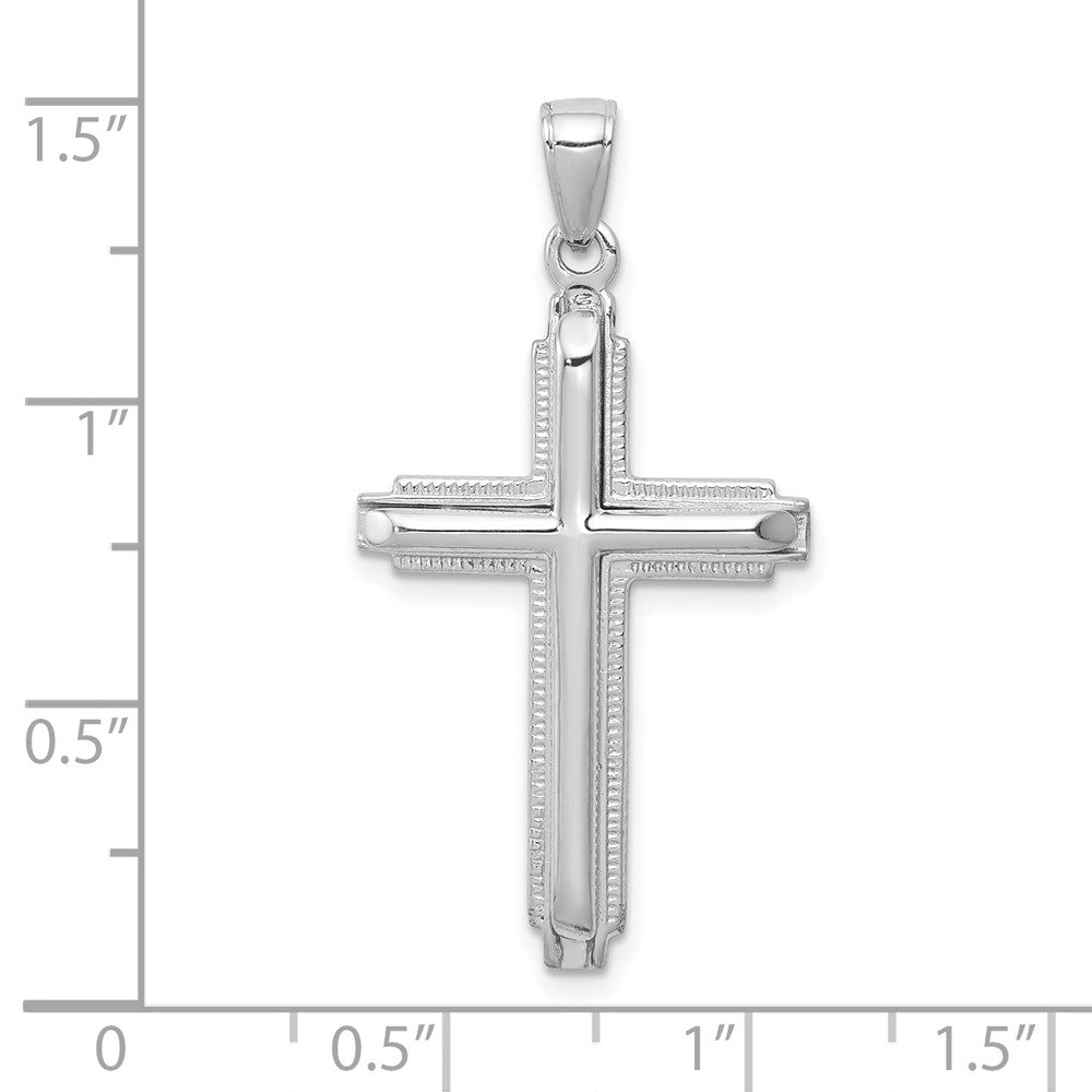 10k White Gold 20 mm Polished Cross Pendant (3.28 grams)