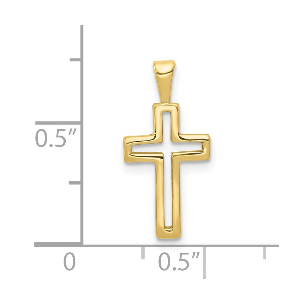 10k Yellow Gold 10 mm Cross Charm (0.59 grams)