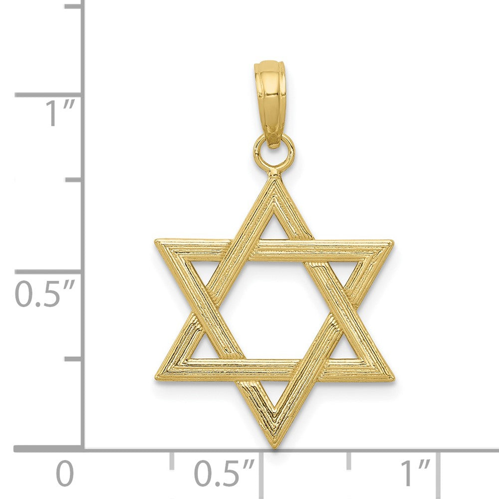 10k Yellow Gold 17 mm Polished Star of David Pendant (1.3 grams)