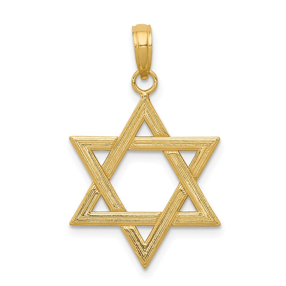 10k Yellow Gold 17 mm Polished Star of David Pendant (1.3 grams)