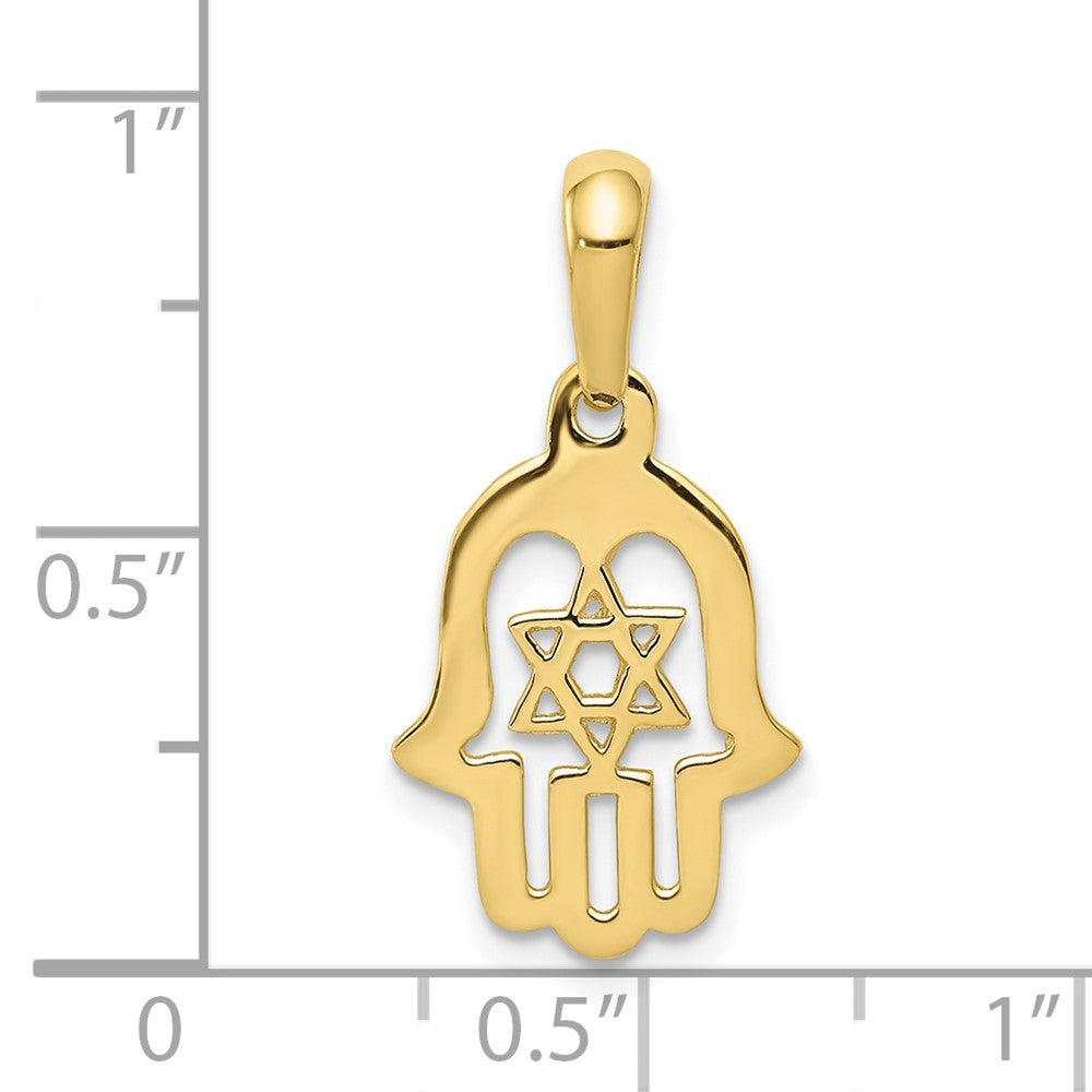 10k Yellow Gold 13 mm Star of David Chamseh Pendant (1.05 grams)