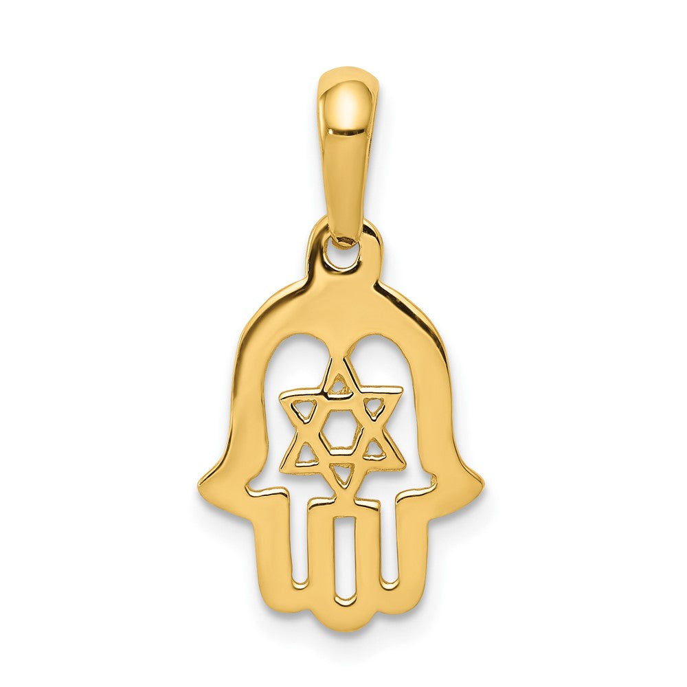 10k Yellow Gold 13 mm Star of David Chamseh Pendant (1.05 grams)