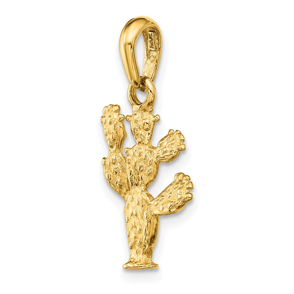 10k Yellow Gold 14.25 mm 3-D Cactus Pendant (1.59 grams)