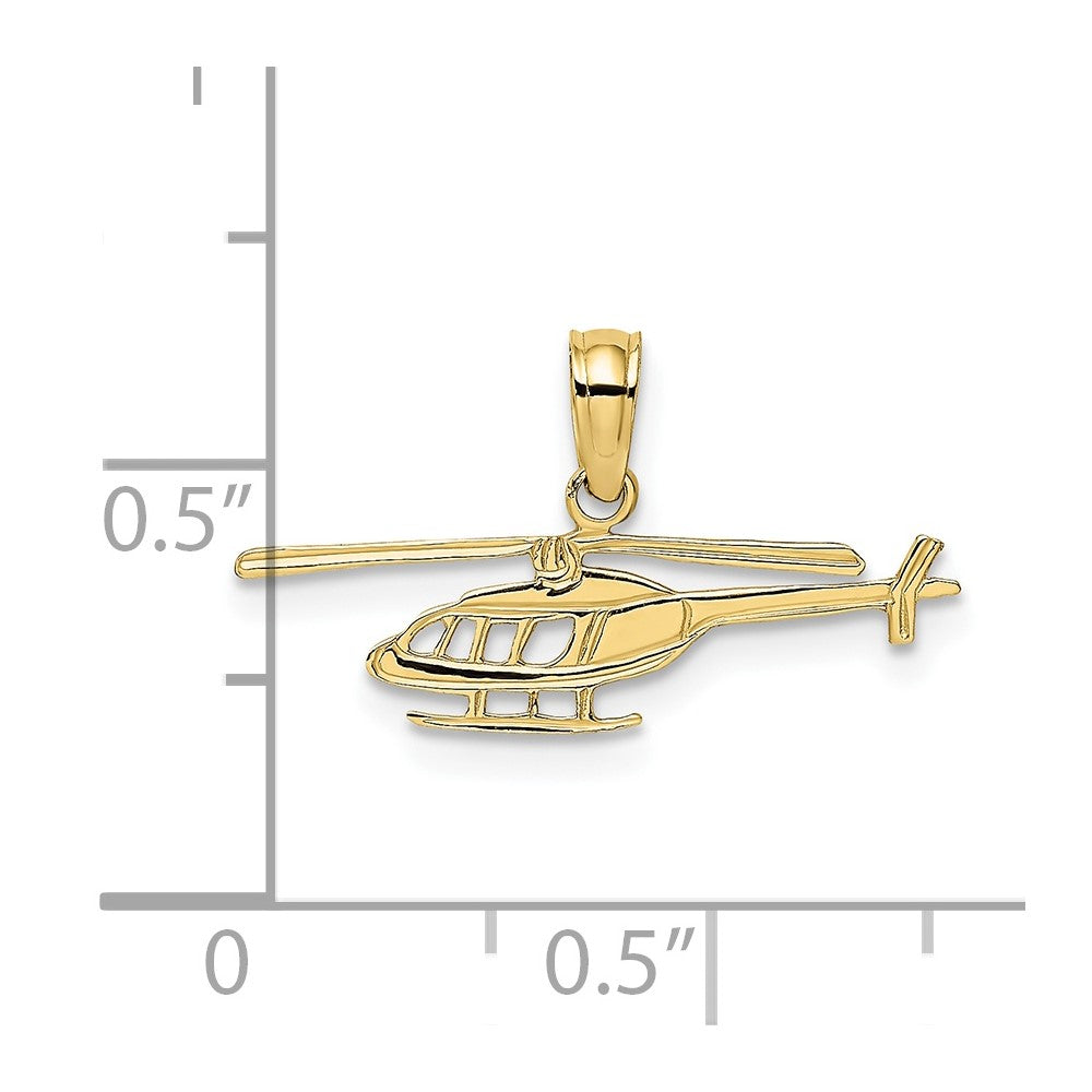 10k Yellow Gold 21.75 mm Helicopter Charm (0.45 grams)