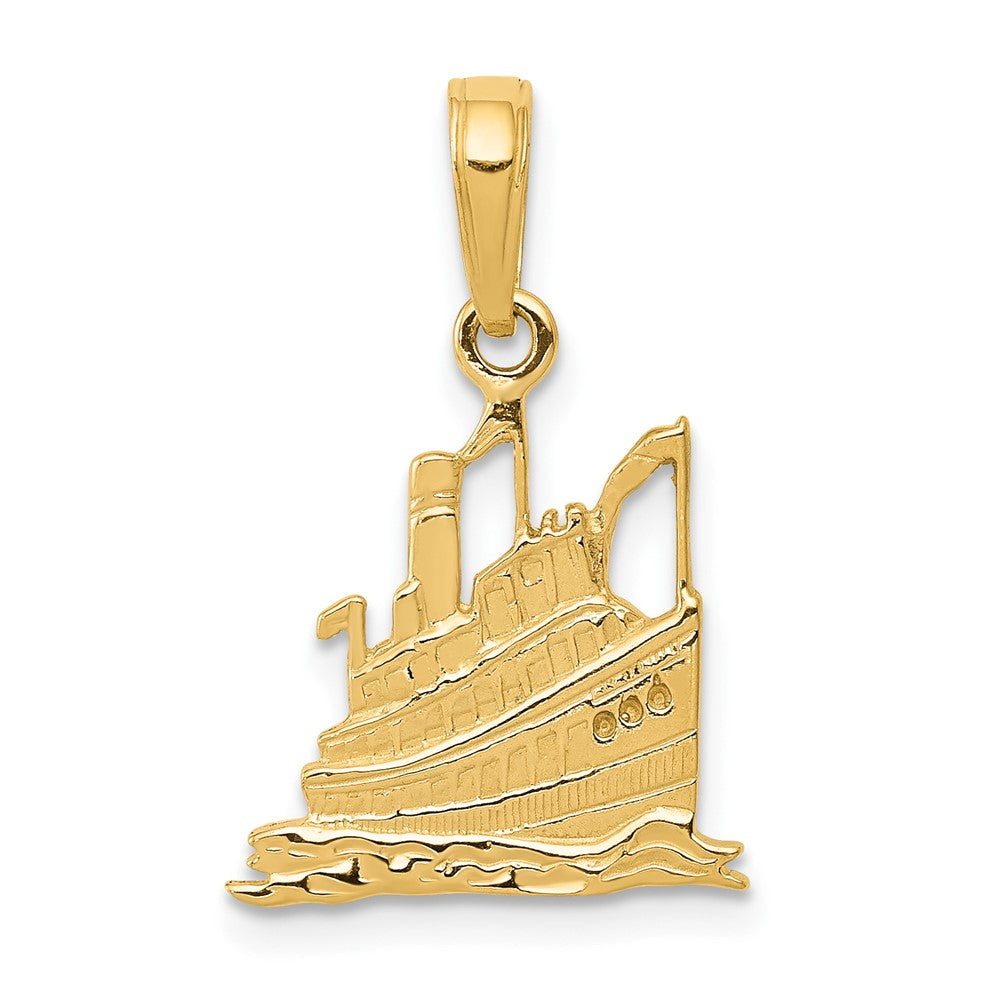 10k Yellow Gold 14 mm Cruise Ship Pendant (0.89 grams)