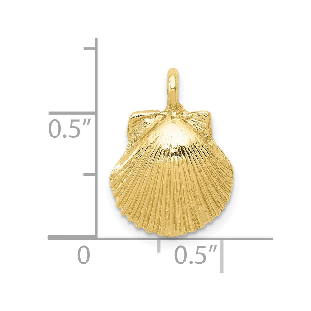 10k Yellow Gold 12 mm Seashell Pendant (1.14 grams)