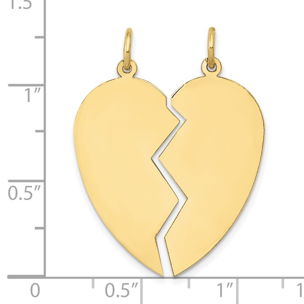 10k Yellow Gold 24 mm 2 piece Heart Charm Set (1.98 grams)