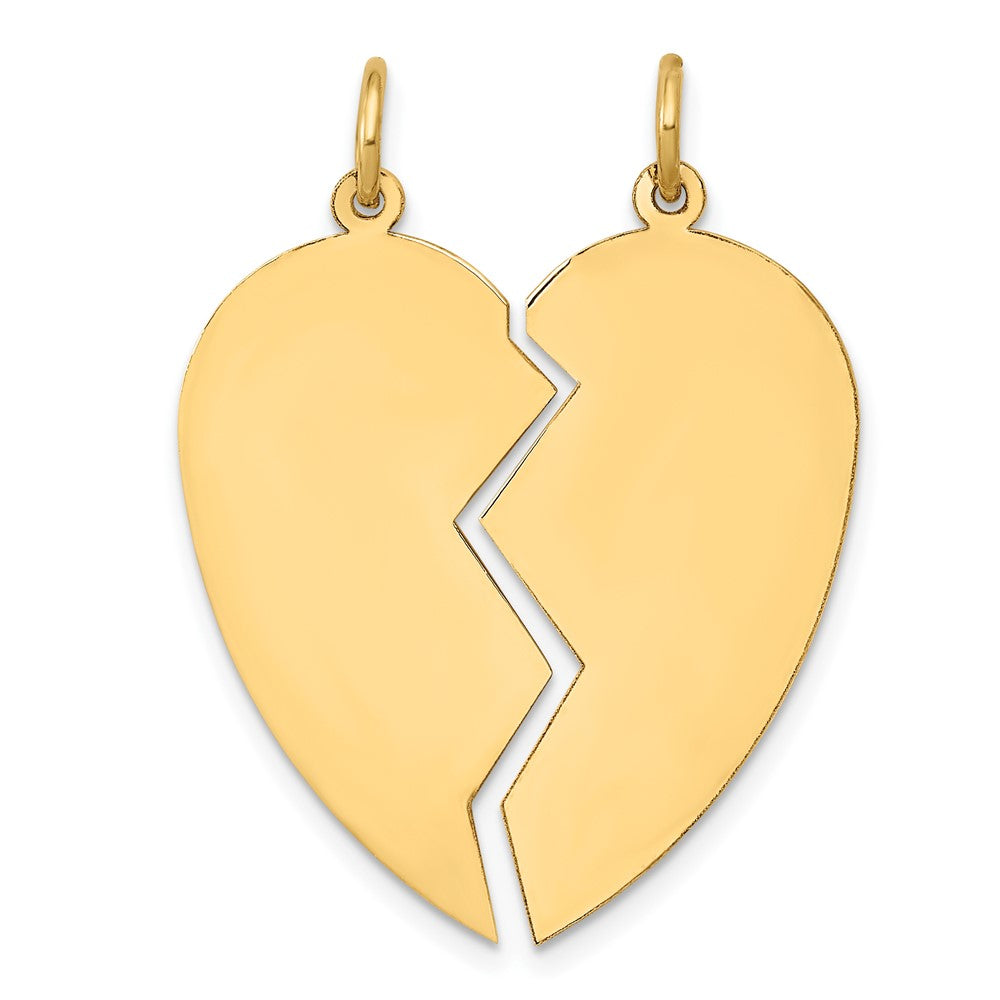 10k Yellow Gold 24 mm 2 piece Heart Charm Set (1.98 grams)