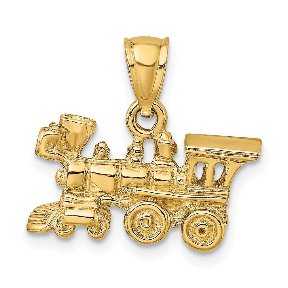 10k Yellow Gold 18.65 mm 3-D Locomotive Pendant (3.5 grams)