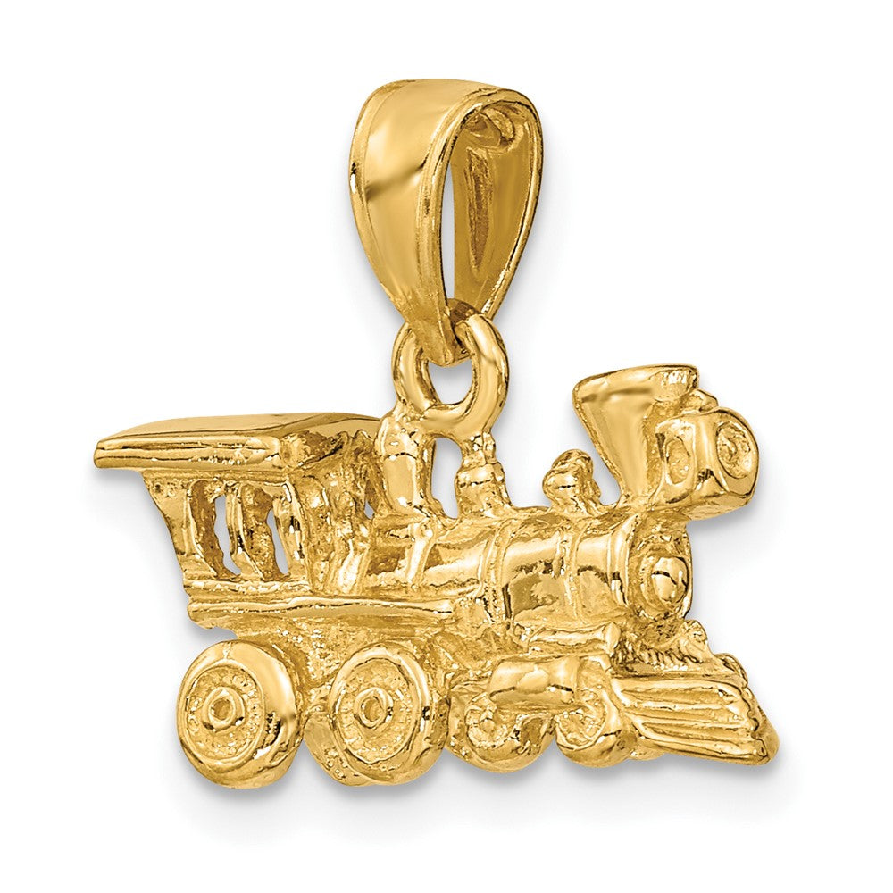 10k Yellow Gold 18.65 mm 3-D Locomotive Pendant (3.5 grams)